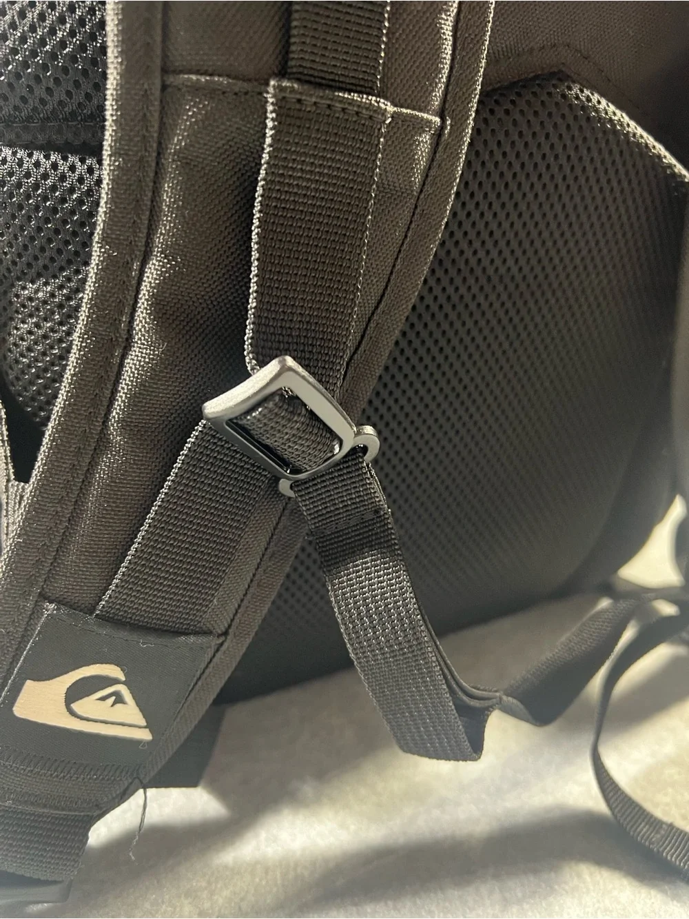 Quiksilver Large Black Backpack with Orange Accents